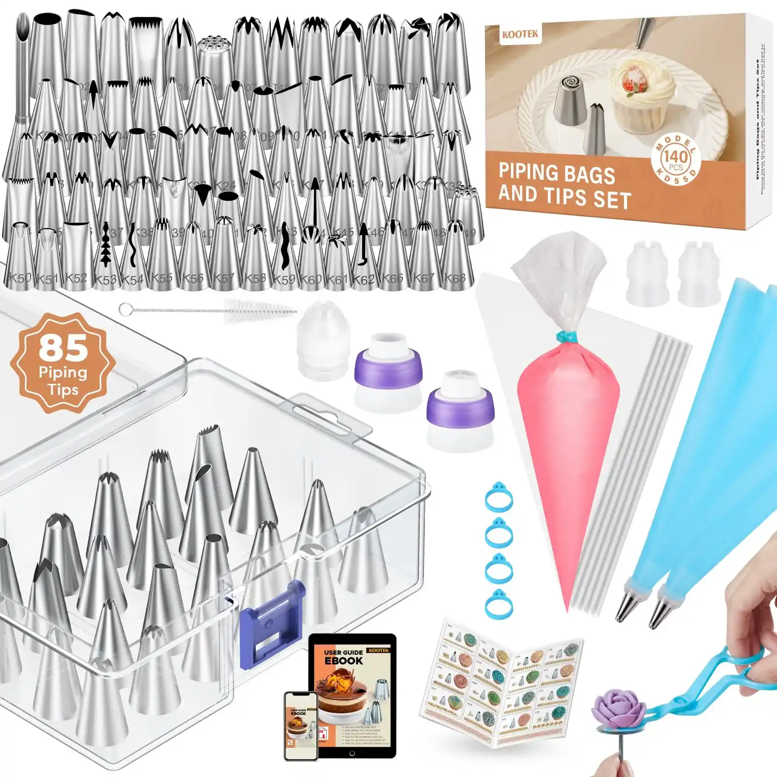Kootek piping bags tips set